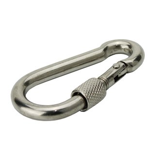 Carabiner with safety nut 6 x 60 A4 stainless steel V4A