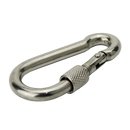 Carabiner with safety nut 11 x 120 A4 stainless steel V4A
