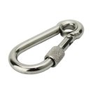 Carabiner with lock nut and thimble 8 x 80 mm A4...