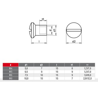 Sleeve nut with lens head and slotted hole stainless steel V2A A2 M6X15 - stainless steel nuts metal nuts special nuts slotted nuts lens head nuts