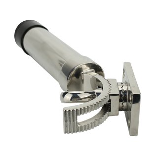 Stainless steel fishing rod holder with swivel base plate V4A 40 mm A4 high gloss polished
