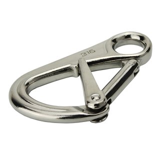 Safety carabiner hook with lock made of stainless steel V4A 10 X 110 mm A4