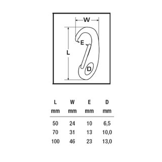 Stainless steel snap hook Carabiner L 100 mm A4