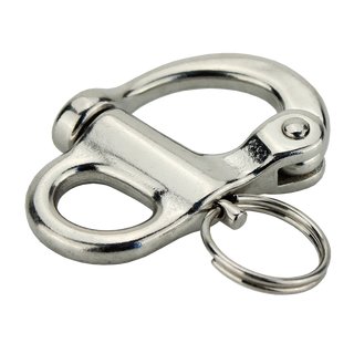 Snap shackle with closed eyelet made of stainless steel V4A L 52 mm A4