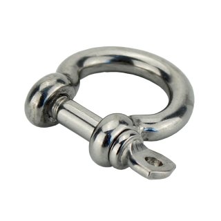 Shackle curved - captive bolt - W-PREMIUM stainless steel V4A D10 mm