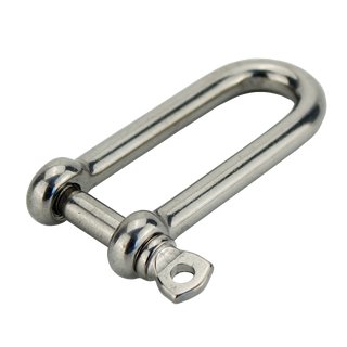 Shackle straight long - W-PREMIUM - captive bolt - stainless steel V4A D 10 mm A4