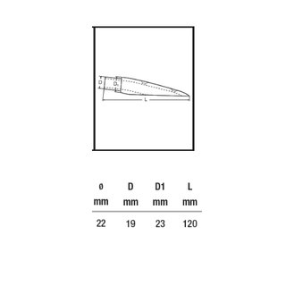 Handrail end piece 5 1/2 degree D= 22 mm A4 - V4A