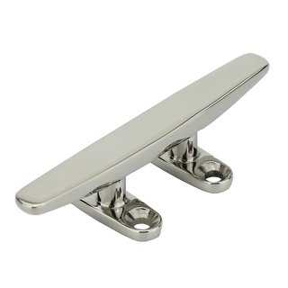 Belaying cleat flat with 4 holes high gloss polished L= 100 mm A4 stainless steel