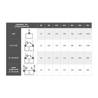 Ring screws Stainless steel V2A A2 DIN 580 M8X13 for heavy lifting and carrying activities - Stainless steel screws Eyelet screws Special screws Special bolts Metal screws Metric screws Eye screws