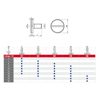 Flat head screw with slot and large head M3X10 DIN 921 V2A A2 stainless steel - Stainless steel screw