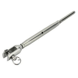 Eye tensioners Fork/wire rope terminal welded stainless steel V4A D= 3 mm M6 A4 - Rope tensioner turnbuckles