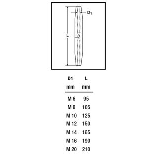 Spannschlossmuttern Edelstahl M6 V4A A4 DIN1478 Lnge 95 mm - Spezialmuttern Spannmuttern Metallmuttern