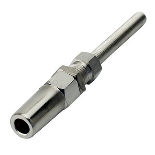 Threaded terminal Stainless steel V4A A4 M8 Steel cable 4 mm (1X19) Screw mounting Self mounting - Screw terminal
