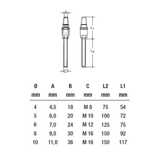 Threaded terminal Stainless steel V4A A4 M12 Steel cable 6 mm (1X19) Screw mounting Self mounting - Screw terminal