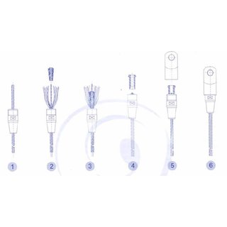 Threaded terminal Stainless steel V4A A4 M12 Steel cable 6 mm (1X19) Screw mounting Self mounting - Screw terminal