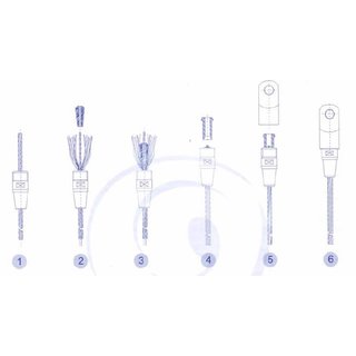Swageless fork terminal stainless steel V4A A4 steel cable 5 mm (1X19) screw mounting self-assembly - threaded terminal screw terminal