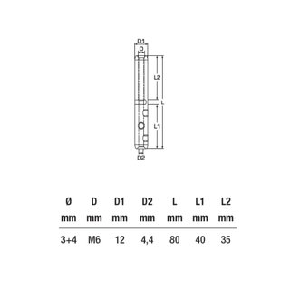 Screw terminal stainless steel V4A right D= 3 mm M6 A4 Self assembly