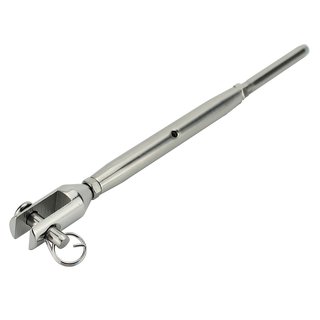 Eye tensioners Fork/wire rope terminal turned stainless steel V4A D= 8 mm M16 A4 - Wire tensioner turnbuckles