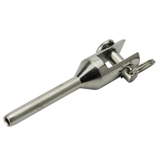 Swageless fork terminal turned stainless steel V4A D= 4 mm A4 - Rolling terminal