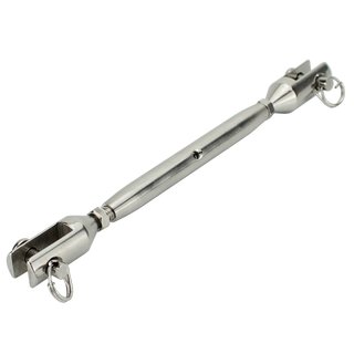 Eye tensioners fork/fork stainless steel V4A turned M5 A4 - cable tensioner turnbuckles